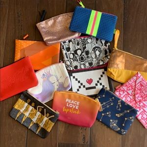 Lot of 12 small makeup bags from Ipsy